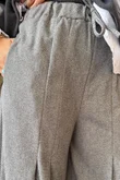 Oxford Stretch Herringbone Box Pleat Pant Mid Grey